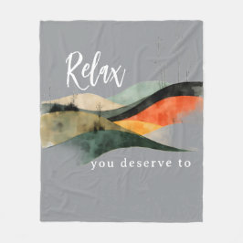 Manta Polar "Relax You Deserve To" Rolling HillsFleece Blanket