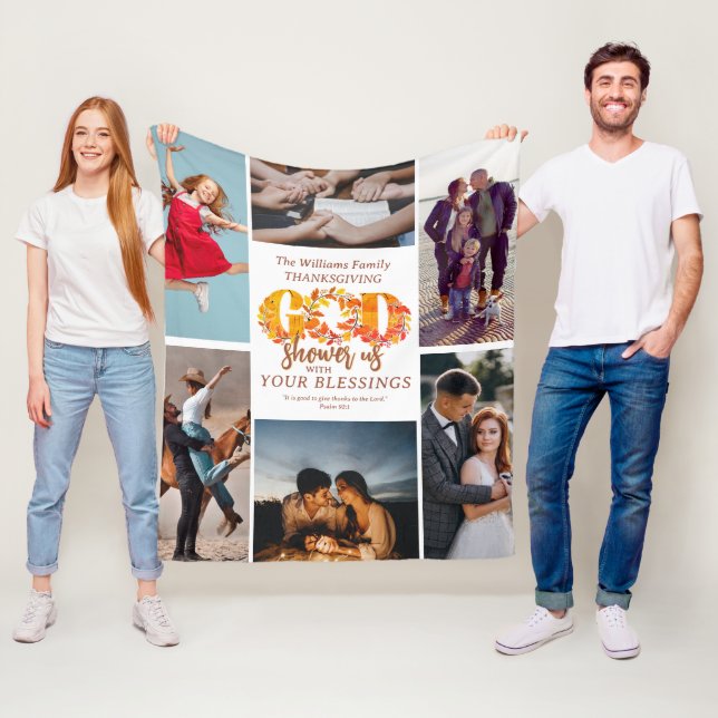 Manta Polar Religious Christian Thanksgiving Faith Bible Quote (In situ)