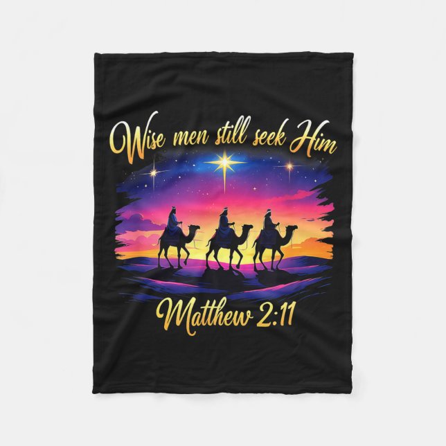 Manta Polar Religious Christmas Wise Men Still Seek Him 3 King (Anverso)