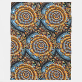 Manta Polar remolino fractal azul y dorado
