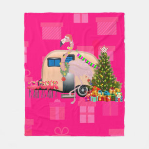 Manta Polar remolque de flamingo para navidades