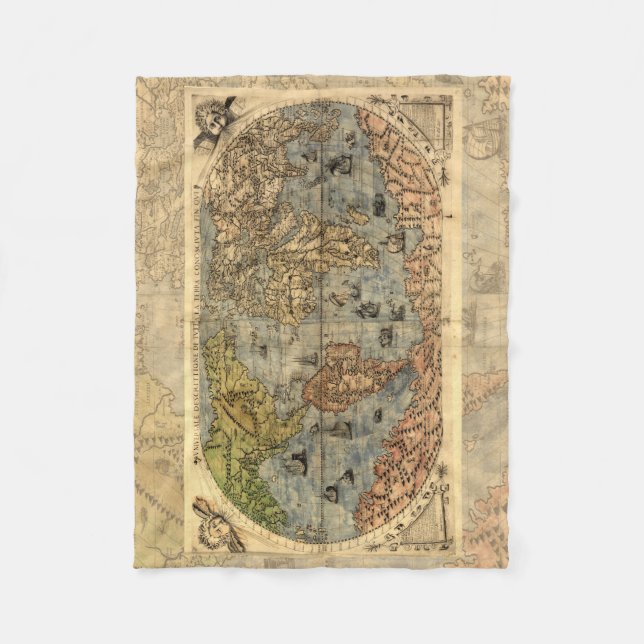 Manta Polar Renacimiento del Mapa Antiquev de Forlani de 1565 (Anverso)