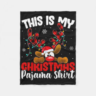 Manta Polar Reno de Cuadros Esta Es Mi Navidad Pijama Navidad