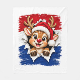 Manta Polar Reno de Navidad Holandés
