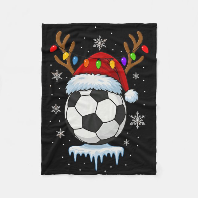 Manta Polar Renoceronte de fútbol de Navidad  (Anverso)