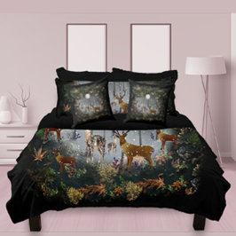 Manta Polar Renos Adorables De Noche