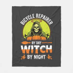 Manta Polar Reparador De Bicicletas De Halloween Bruja De Día