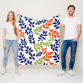 Manta Polar Repetición cromática de hojas