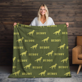 Manta Polar Repetición de nombre personalizado, foto y perro p