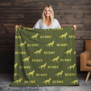 Manta Polar Repetición de nombre personalizado, foto y perro p