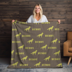 Manta Polar Repetición de nombre personalizado, foto y perro p