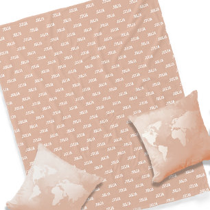 Manta Polar Repetición personalizada de su nombre Dusty Rosa