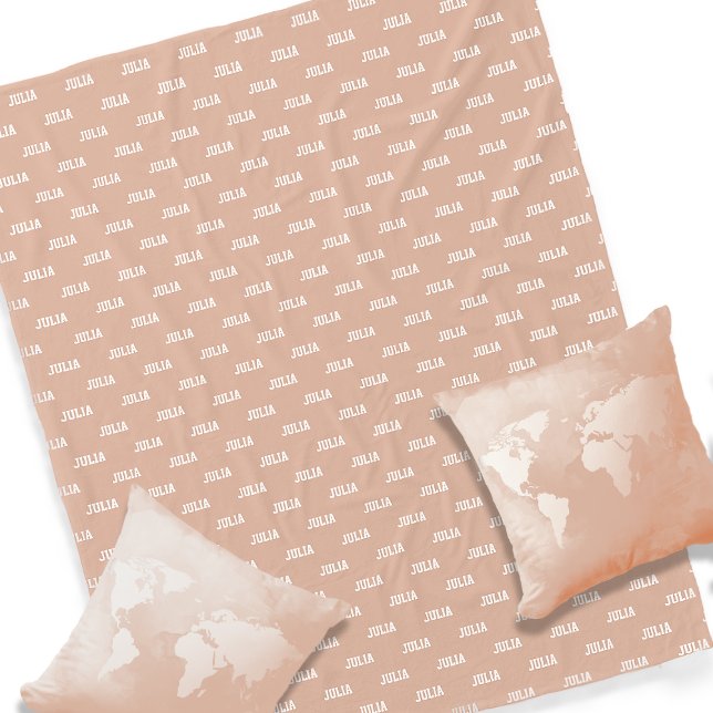 Manta Polar Repetición personalizada de su nombre Dusty Rosa (Subido por el creador)