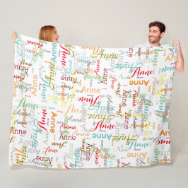 Manta Polar Repetir nombres coloridos personalizados