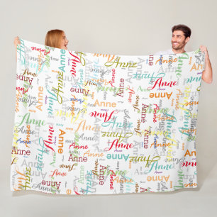 Manta Polar Repetir nombres coloridos personalizados