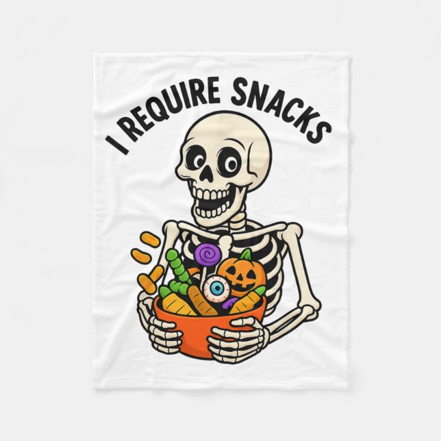 Manta Polar Requerí Snacks Graciosos Meme de Skeleton Hallowee (Anverso)