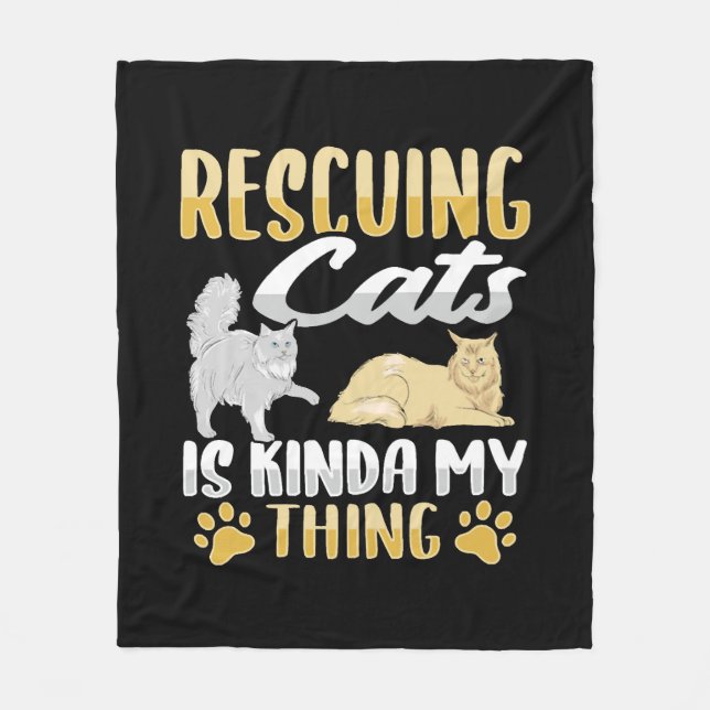 Manta Polar Rescatador de gatos de rescate animal (Anverso)