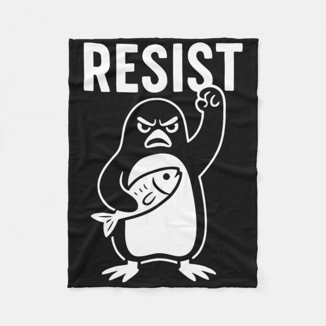 Manta Polar Resistir el activismo pingüino protesta Grunge Sty (Anverso)