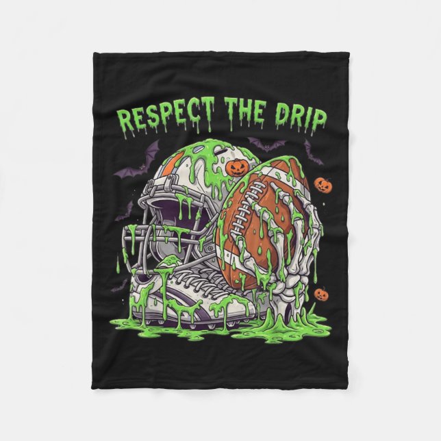 Manta Polar Respect The Drip Football Halloween Skeleton Hand  (Anverso)