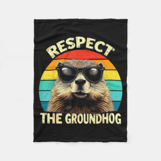 Manta Polar Respect The Groundhog Lover Vintage Animal Ground 
