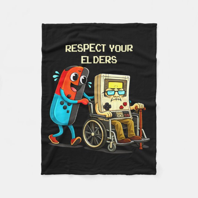 Manta Polar Respect Your Elders Funny Retro Gaming  (Anverso)