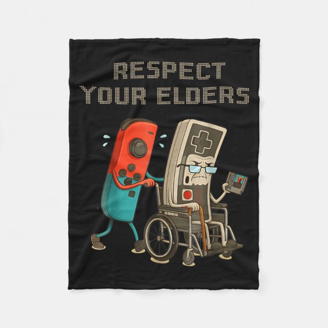 Manta Polar Respect Your Elders Funny Retro Gaming Clic Consol (Anverso)