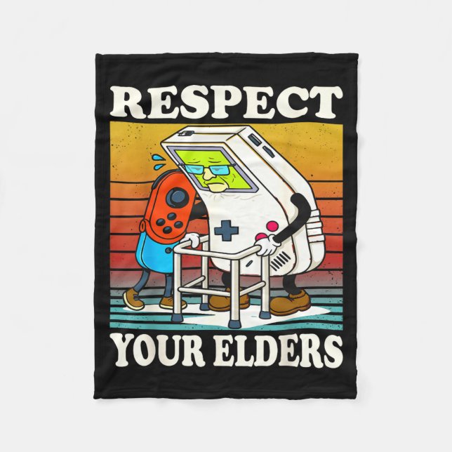 Manta Polar Respect Your Elders Gaming Control 80s Retro Funny (Anverso)