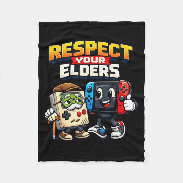 Manta Polar Respect Your Elders Retro Gaming Funny Gamer Contr (Anverso)