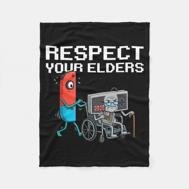 Manta Polar Respect Your Elders Retro Gaming Funny Gamer Contr (Anverso)