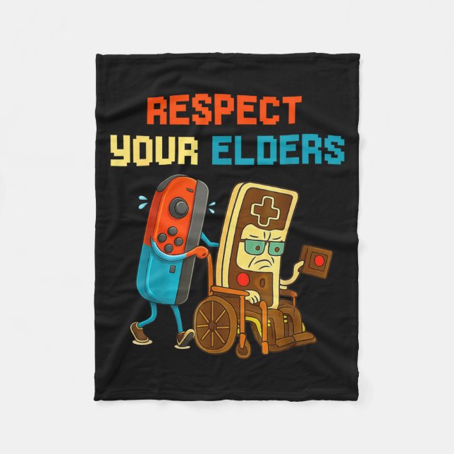 Manta Polar Respect Your Elders Retro Gaming Funny Gamer Contr (Anverso)