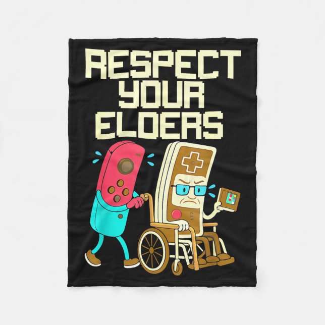 Manta Polar Respect Your Elders Retro Gaming Funny Gamer Contr (Anverso)