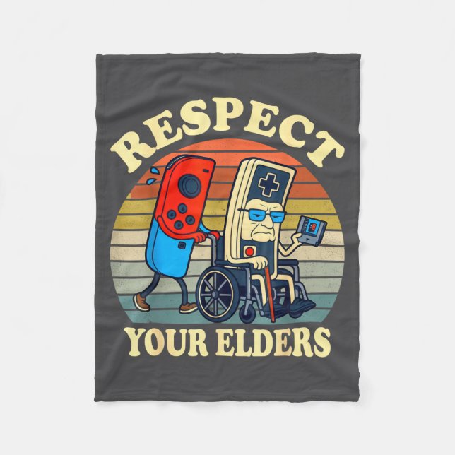 Manta Polar Respect Your Elders Retro Gaming Funny Gamer Contr (Anverso)