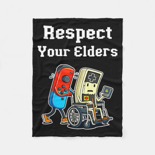 Manta Polar Respect Your Elders Retro Gaming Funny Gamer Contr (Anverso)