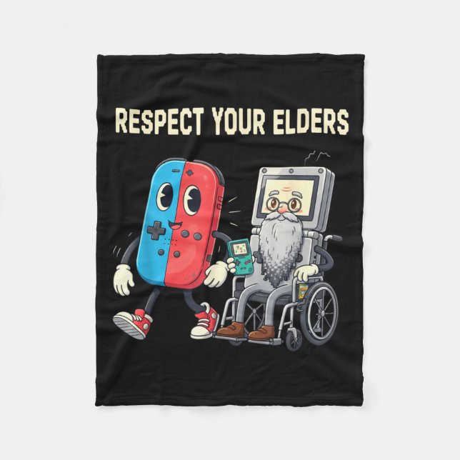 Manta Polar Respect Your Elders Retro Gaming Funny Gamer Contr (Anverso)
