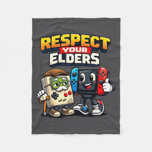 Manta Polar Respect Your Elders Retro Gaming Funny Gamer Contr (Anverso)