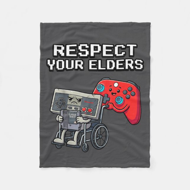 Manta Polar Respect Your Elders Retro Gaming Funny Gamer Contr (Anverso)