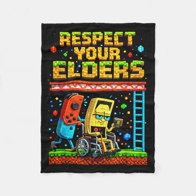 Manta Polar Respect Your Elders Retro Gaming Funny Gamer Contr (Anverso)