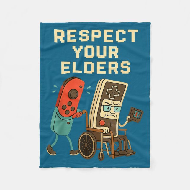 Manta Polar Respect Your Elders Retro Gaming Funny Gamer Contr (Anverso)