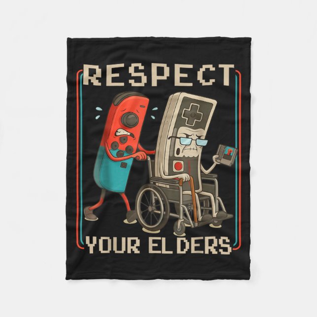 Manta Polar Respect Your Elders Retro Gaming Funny Gamer Contr (Anverso)
