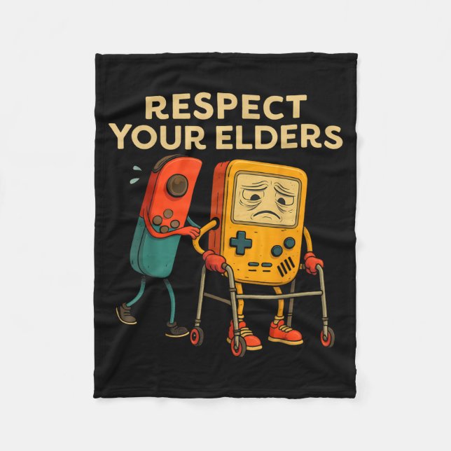 Manta Polar Respect Your Elders Retro Gaming Funny Gamer Contr (Anverso)