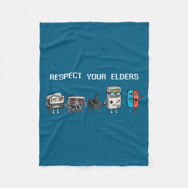 Manta Polar Respect Your Elders Retro Gaming Funny Gamer Contr (Anverso)