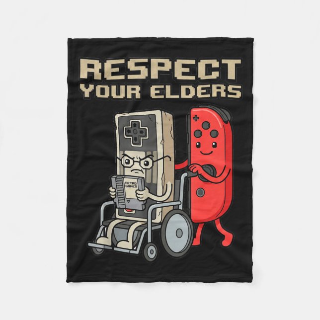 Manta Polar Respect Your Elders Retro Gaming Funny Gamer Contr (Anverso)