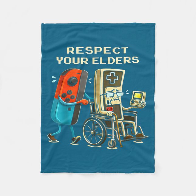 Manta Polar Respect Your Elders Retro Gaming Funny Gamer Contr (Anverso)
