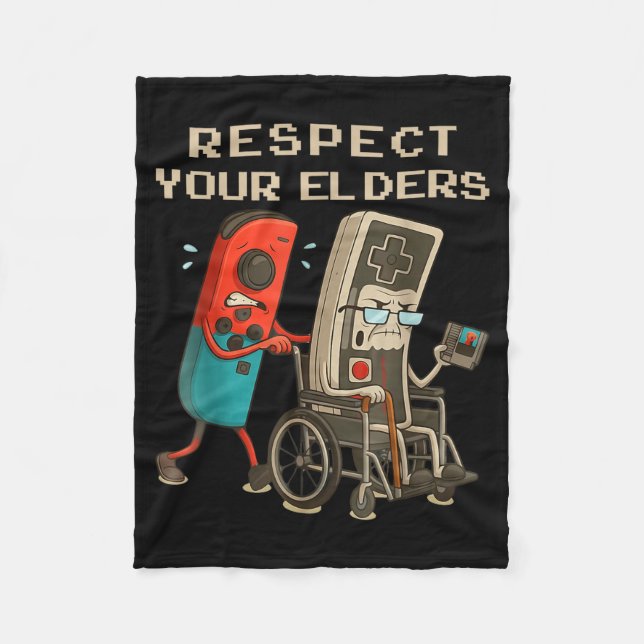 Manta Polar Respect Your Elders Retro Gaming Funny Gamer Contr (Anverso)