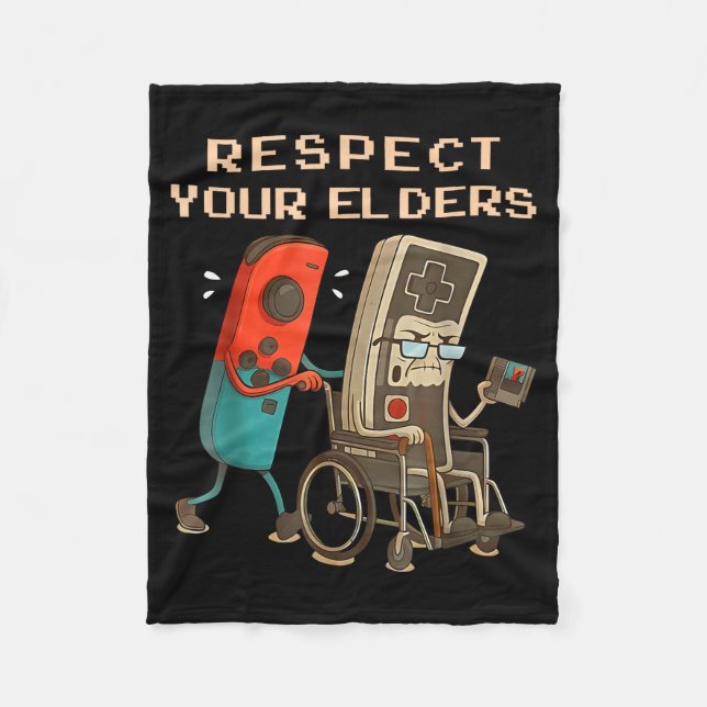 Manta Polar Respect Your Elders Retro Gaming Funny Gamer Contr (Anverso)