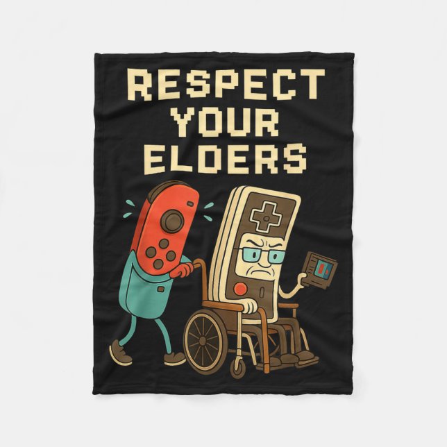 Manta Polar Respect Your Elders Retro Gaming Funny Gamer Contr (Anverso)