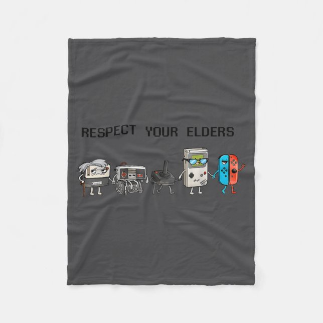 Manta Polar Respect Your Elders Retro Gaming Funny Gamer Contr (Anverso)