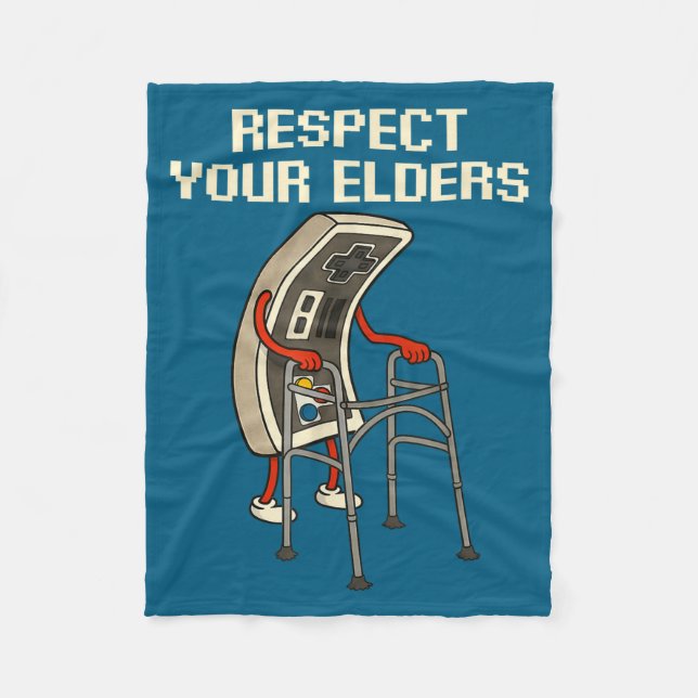 Manta Polar Respect Your Elders Retro Gaming Funny Gamer Contr (Anverso)