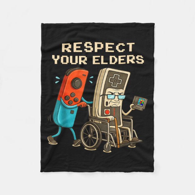 Manta Polar Respect Your Elders Retro Gaming Funny Gamer Contr (Anverso)
