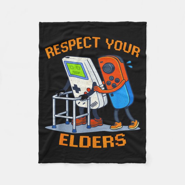 Manta Polar Respect Your Elders Retro Gaming Funny Gamer Contr (Anverso)